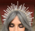 Diy DIY Crystal Crown White Color Natural Crystal Hairband Bridal Party Decorations