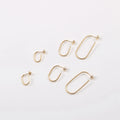 Fenny 18K Gold-plated Wholesale Waterproof&No Fade Smooth Fine Paper Pin Clip Hoop Stainless Steel Earring for Women