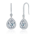 Ruizuan Fine Jewelry Fashionable Silver 925 VVS Moissanite Diamond Drop Earrings Gold Pear Shaped for Anniversaries Parties
