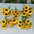 Wholesale Silk Flower Wedding Home Decorative 5head Artificial Sunflowers Bunches