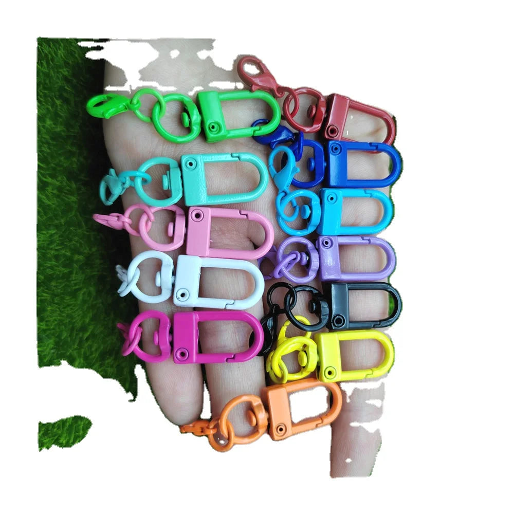 100Pcs/Bag Colorful Lobster Clasp Hooks Metal Plated Keychain Clasps for Jewelry Making DIY Necklace Bracelet Accessories