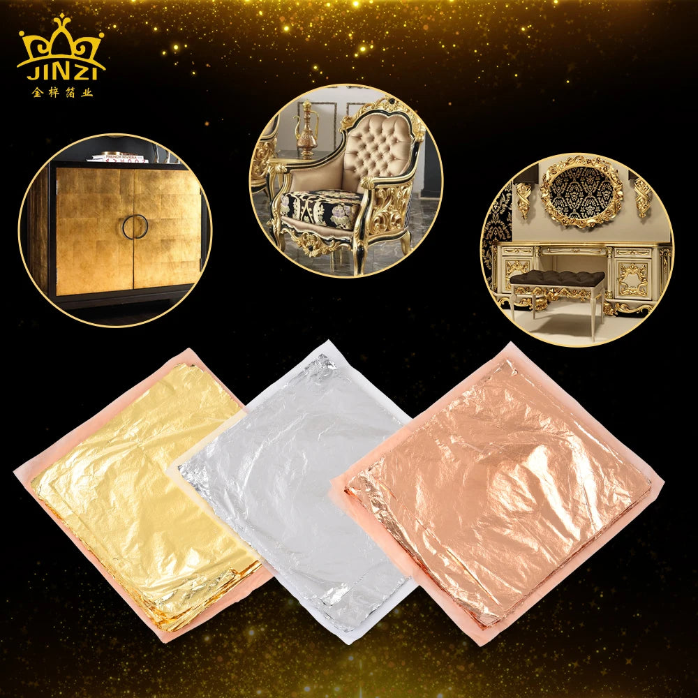 Factory Direct Sale 10000 Sheets Italian Imitation Gold Leaf 16 * 16 Cm Foil Gold Leaf Sheet for Craft Furniture Decoration