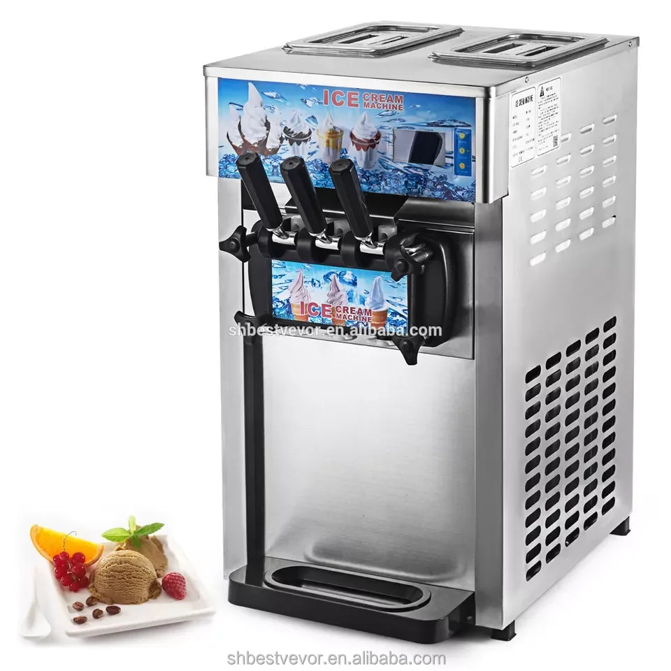 EU Ready stock Rushed 3 flavor 1200w price ice cream machine soft ice cream machine 3 flavors