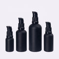 Matte Black Bottle 100ml 50ml 30ml 15ml Frosted Black Glass Bottle Cosmetic Bottle with 18mm Beak Pump Lotion Pump for Serum