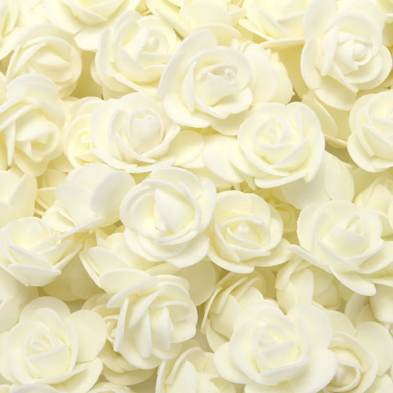 Mini PE Foam Rose Flower Head Handmade DIY Artificial Roses for Wedding Home Decor Festive Parties Valentine's Day Celebration