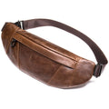 Genuine Leather Waist Chest Bag Soft Shoulder Sling Zipper Closure Large Capacity Portable Eco-Friendly Fashion Waterproof