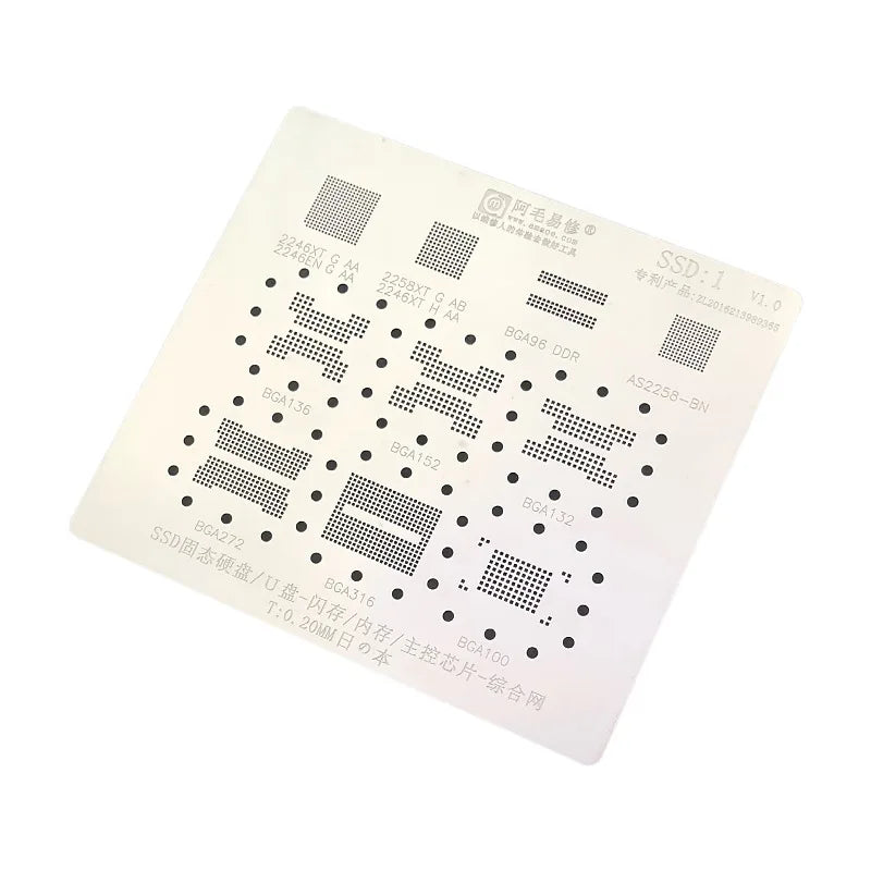 Amaoe BGA Reballing Stencil for SSD DDR Memory BGA152 BGA132 BGA316 for Repair U-Disk NAND Flash Heating Plate