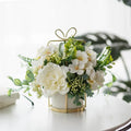 Y-Q021 Artificial Flower Planter Pot Artificial Flower Set With Vase for Home Wedding Table Decors Coffee Table Decorative