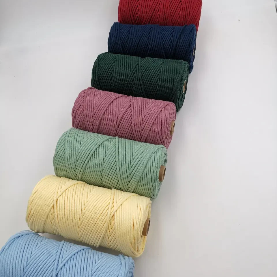 Factory Wholesale Braided Cotton Cord 3mm Macrame Cord for Handmade DIY