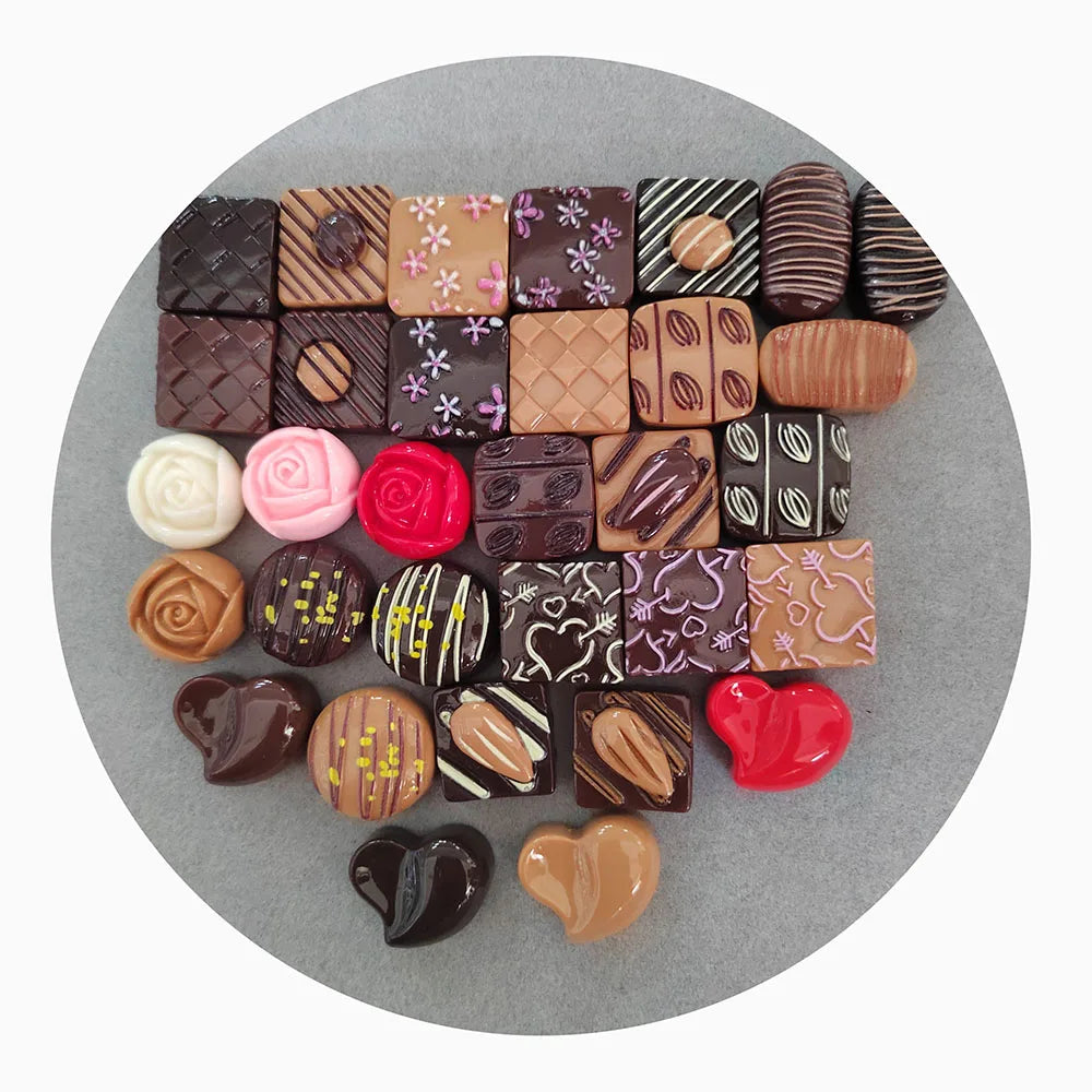 Artificial Resin Mini Simulation Praline and Truffle Chocolate Japanese-style Food Play Choc Phone Case DIY Decorate Accessories