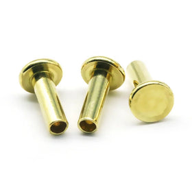 Low MOQ Fast Delivery Brass Flat Head Semi Tubular Rivets for Knife Handle Fastening