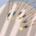 Wholesale Stainless Steel Bead Chain Natural Gemstone Crystal Quartz Healing Stones Jewelry Necklace for Couple