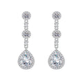 Trendy Fine Jewelry Cubic Zirconia Earrings 925 Sterling Silver Jewelry Women Water Drop Earrings