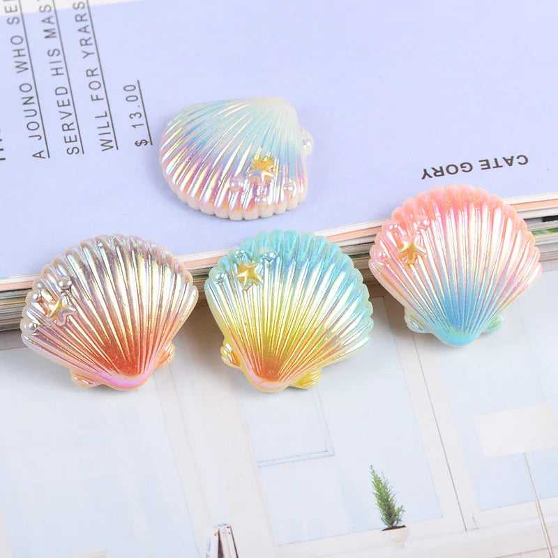 Good Electroplating Craft European Style Flat Back Artificial Resin Shell with Customizable Design for DIY Accessories