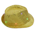 Adult & Kid LED Light-Up Sequin Fedora Hat Women's Derby Cap for Party Costumes & Dance Accessories Promotional Party Supplies