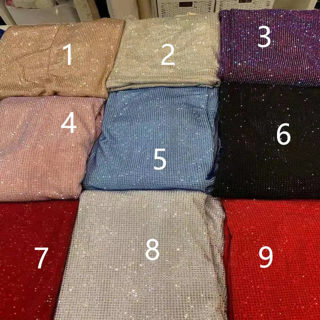 Wholesale Stretch Rhinestone Fabric Elastic Crystal Glass Rhinestone for Cloth Dress