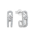 POLIVA 925 Sterling Silver Rhodium Plated Special  Anniversary Stud Zircon Earrings for Women