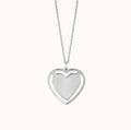 Inspire Jewelry Stainless Steel 18K Gold PVD Plated Sleek Heart Frame Silver Pendant Necklace Customized Heart Engraving