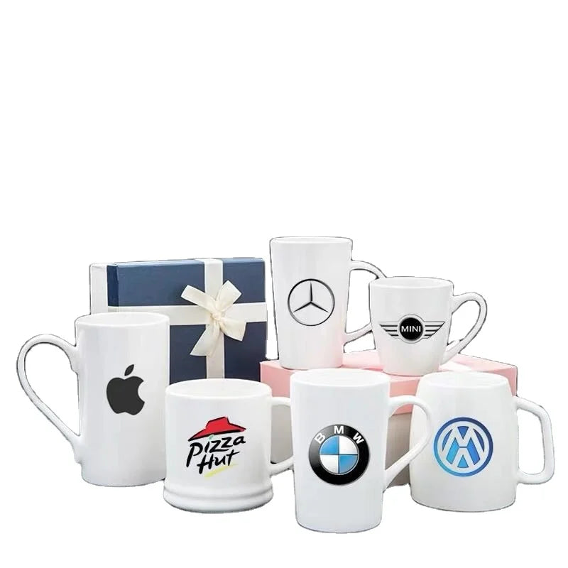 New Simple Classic Ceramic Creative Mug 350ml   Large Capacity Water Mug Colorful Milk Water Ceramic Mug Coffee Cups Free logo