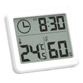 New Weather Station Indoor Thermometer Hygrometer Time Clock Digital LCD C/F Temperature Humidity Meter
