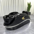 Black Acrylic Electric Massage Shampoo Chair with Light and Water Circulation Shampoo Bed for Head Therapy