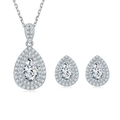 GRA Certified Hot Sale Moissanite Pendant Set for Women Pear Cut for Wedding and Party Bridal Jewelry Set