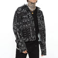 New Fashion Autumn Custom Printing Vintage Cropped Coat Botton up Jean Jackets Paisley Mens Denim Jackets