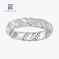 Rochime Hiphop Style Bond Diamond Band Ring S925 Sterling Silver Fine Jewelry for Women
