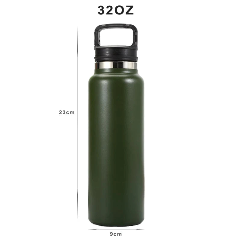 Custom 32OZ Leakproof Vacuum Insulated Stainless Steel Sport Water Bottle Thermos Flask Camping Eco-Friendly Boiling Water Safe