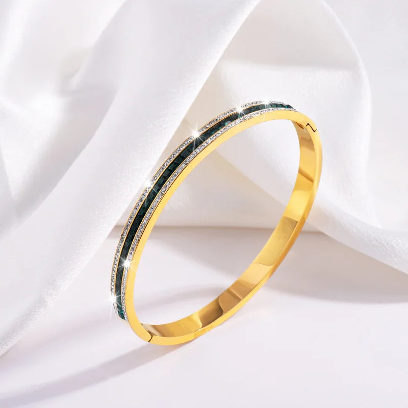 Fashion Jewelry Zircon Colorful Bracelet Mixed Style 18K Gold Plated Bracelet Luxury diamond Stainless Steel Bracelet for Women