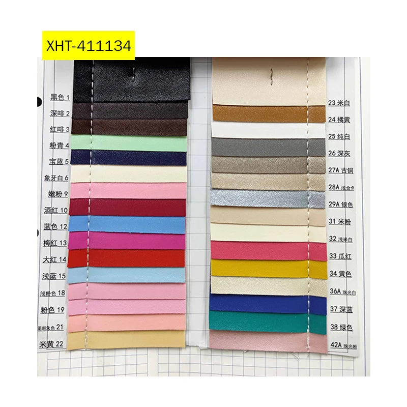 Solid Glossy Shiny Color PU Textured Artificial Leather Fabric Roll/Sheet Cotton Back for Making Shoe Bag Earring Craft Cases