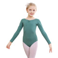 Cheapest Long Sleeve Bean Green Ballerina Dance Wear Ballet Leotards for Girls