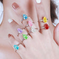 Fashion 925 Sterling Silver Jewelry 4ct Zircon Color Ice Flower Cut Teardrop Ring 8*12 High Carbon Diamond Women's Ring
