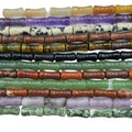 Hui Rui 5*12mm Natural Green Aventurine Jade Crystal Bamboo Shape Bead Loose Spacer Lucky Bead for Jewelry Making