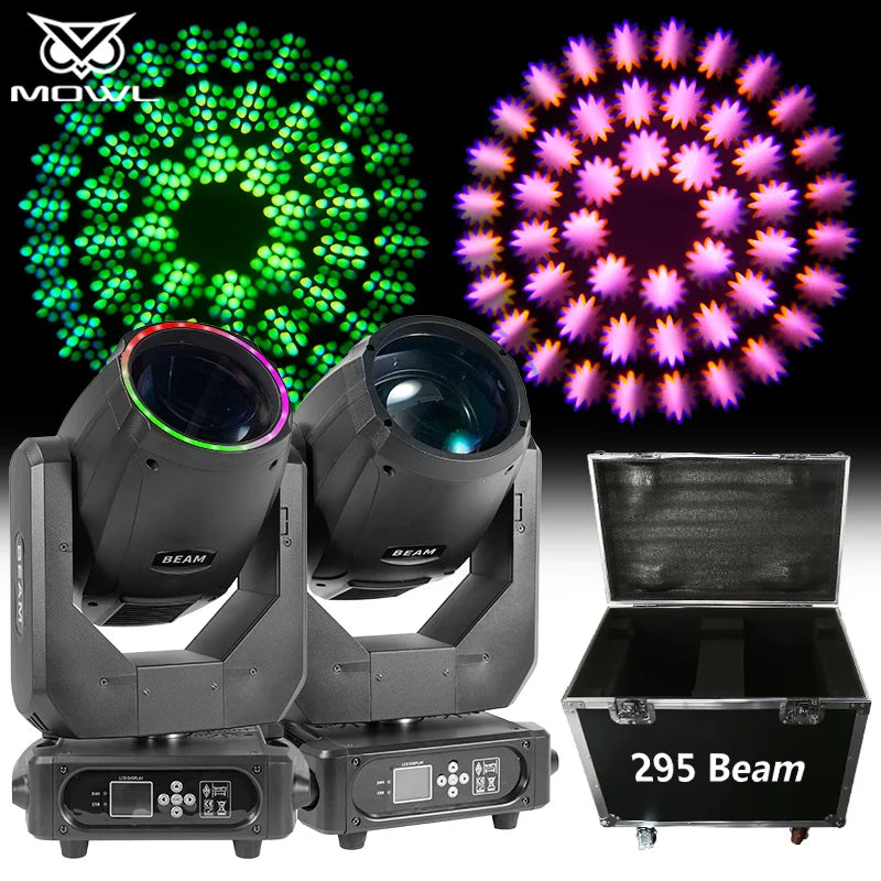 MOWL Double Prism Sharpy DMX 295W Beam 295 Lamp Moving Head Light for Stage Wedding Bar Disco Club