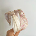 Cffee Color Series Fashion Sponge Headband Top Hairpin Girl Twist Pearl Headband Japanese Korean Hair Accessories