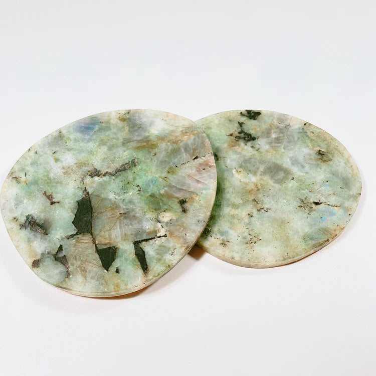 HZ Slices Best Seller Crystal Slices Large Crystal Coaster Labradorite Gemstone Coaster Dish