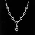 Sterling Silver 4mm+6mm Semi Mount Necklace Empty Frame Blank Support Setting Base Holder Without Center Stone for Inlay DIY