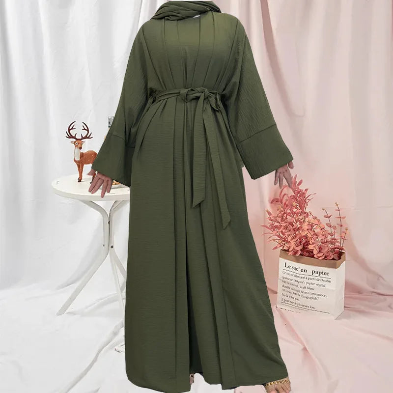 2023 Modest Dubai-Inspired Abaya Dress for Women Hot Selling Long Sleeve Chiffon Polyester Clothing Minimum Order 2pcs Weddings