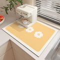 Customize Solutions Water Absorbent Rubber Foamed Drain Mat Pastoral Small Dish Drying Mat for Countertop