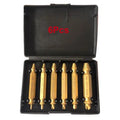 6 Pcs Damaged&Stripped Screw Extractor Remover Tool Made From HSS 4341 High Speed Steel Drill Bit Set