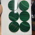 HQ GEMS 40x2mm Africa Malachite Stone Round Plate Disc Black Malachite for Jewelry