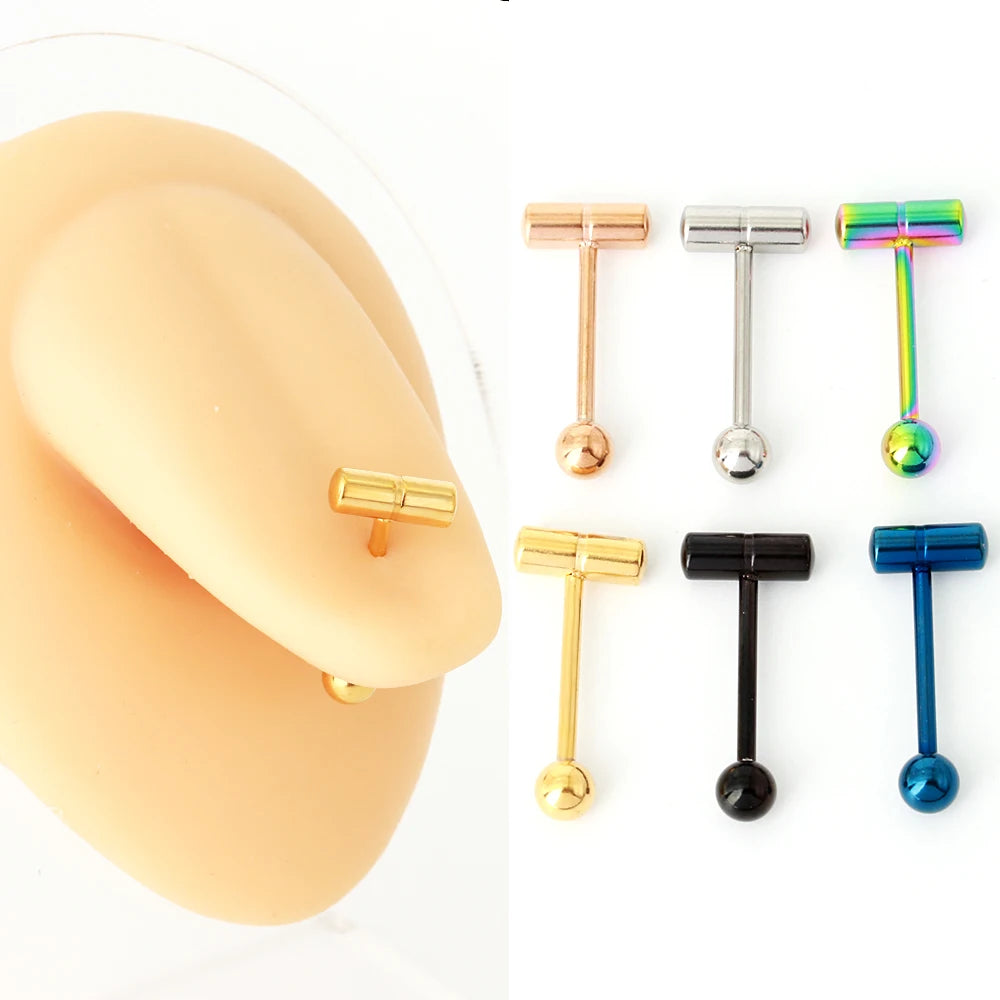 Wholesale Custom Gold Plated Tongue Piercing Jewelry Surgical Stainless Steel Tongue Ring Body Jewelry