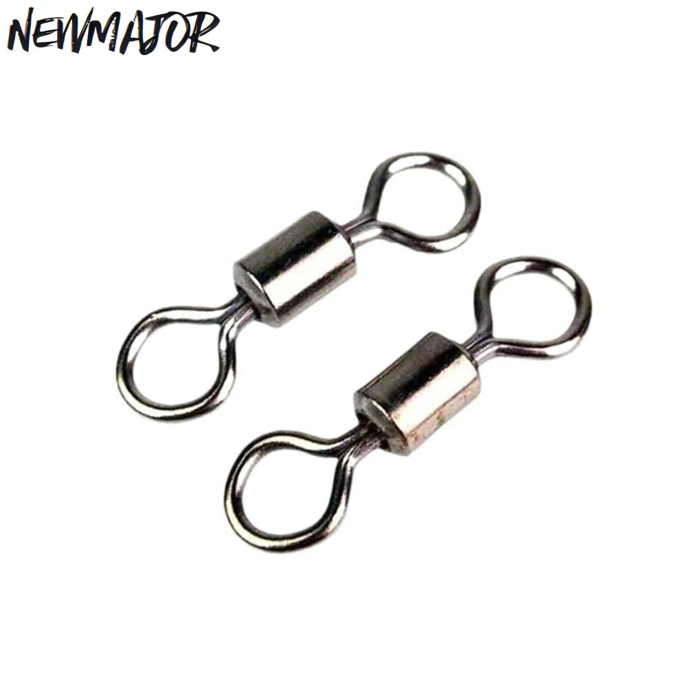 NEWMAJOR 14# to 3/0# 100pcs/bag Fishing Swivel Tackle Accessories Connector Fishing Barrel Swivels
