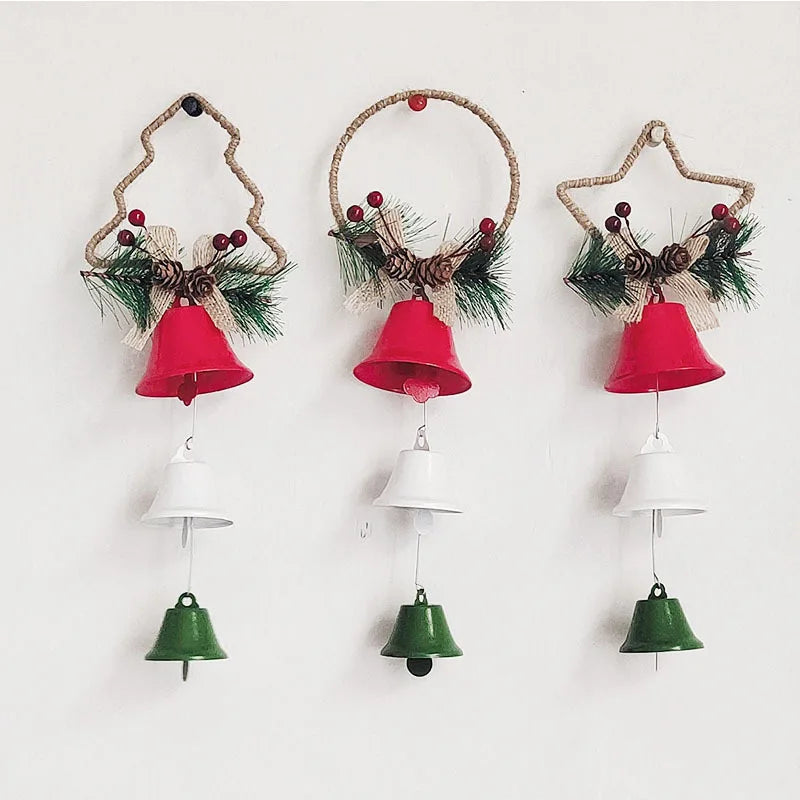 Christmas Tree Decor Xmas Bells Home Pendants Outdoor Door Ornaments
