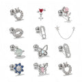 Trendy Butterfly Shaped 3A Zircon Earrings Silver Finish Titanium Posts Ideal for Women and Girls Wear