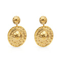 Chris April 316L Stainless Steel Waterproof Organic Texture Bumpy 18k Gold Drop Earrings