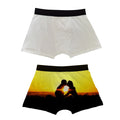 White Blank Breathable Quick Dry Knitted Polyester Men Sublimation Boxers Brief Print Black Waistband Valentine's Day