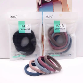 5-Piece Set of Large Seamless Hair Ties Fashionable Mounted Hair Accessories for Women Directly From Korea