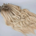 Ash Root Blonde Color European Hair Women Topper Silk Base Scalp Jewish Kosher Toupee Loose Wave 6x7 7x9 Size Remy Hair Topper